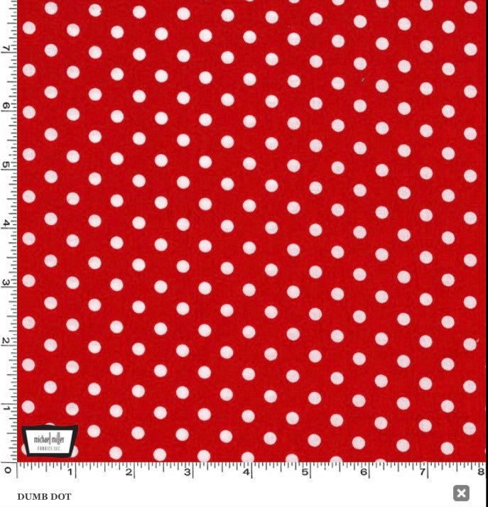 Dumb Dot Red - Polka Dots - 100% Cotton