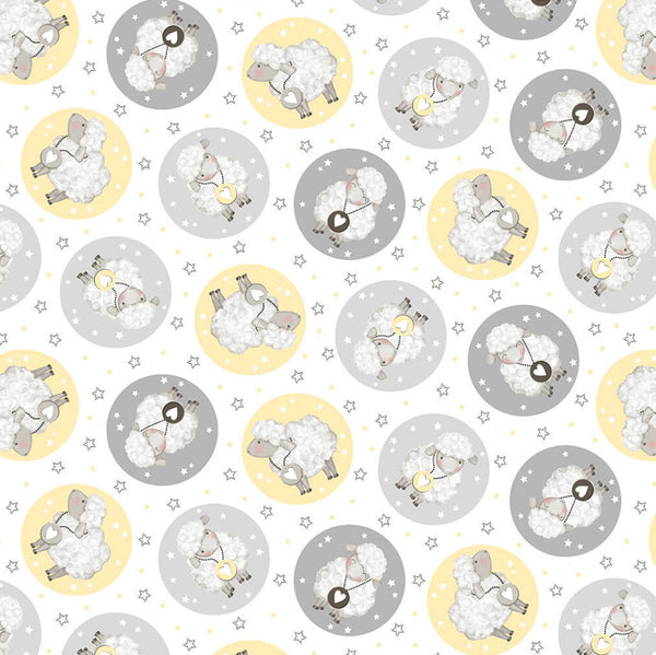Sheep in Big Dots Multi - Sweet Dreams - Victoria Hutto for StudioE Fabrics