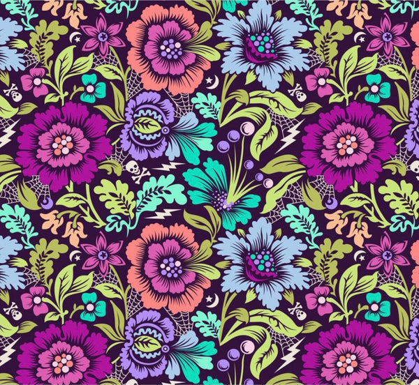 Spider Blossom-Equinox PREORDER - Nightshade Deja Vu by Tula Pink - 100% Cotton - Free Spirit Fabrics - PWTP206.EQUINOX