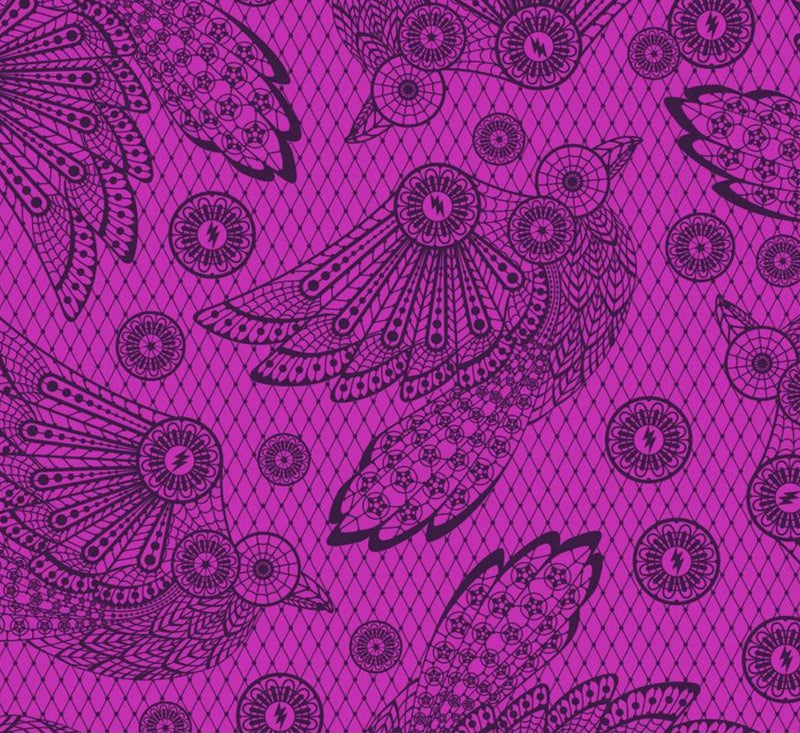 Raven Lace Oleander - Sold by the Half Yard - Nightshade Deja Vu by Tula Pink - 100% Cotton - Free Spirit Fabrics - PWTP207.OLEANDER