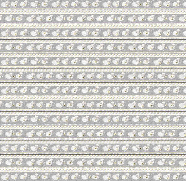 Counting Sheep Border Stripe Multi - Sweet Dreams - Victoria Hutto for StudioE Fabrics