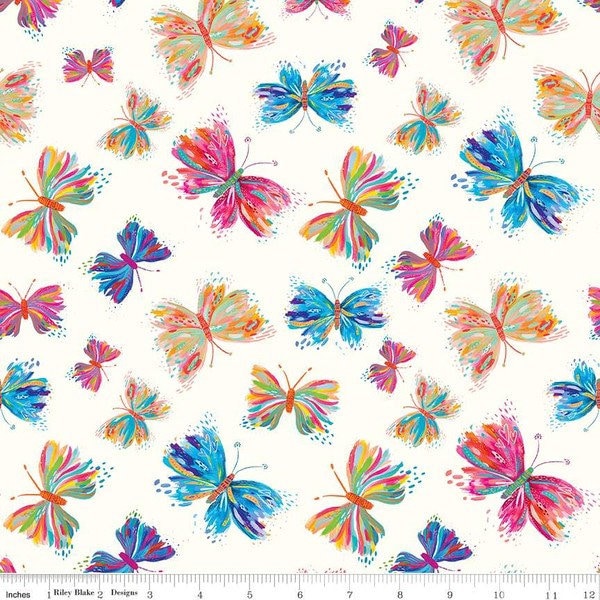 Kindness Always Butterflies Cloud - 100% Cotton - Riley Blake Designs