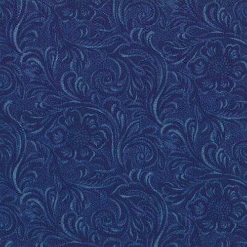 Tooled Leather in Denim Blue - 100% Cotton - Moda Fabrics