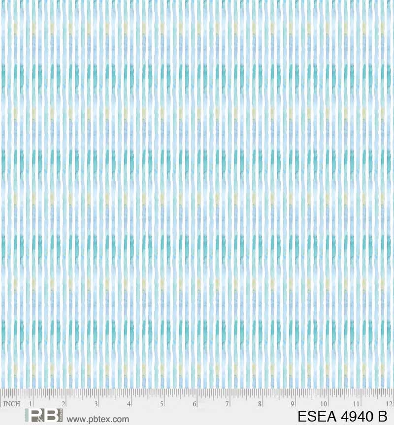 Enchanted Seas Pirate Stripe Blue - Sillier Than Sally Designs for P&B Textiles - 100% Cotton