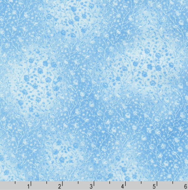 Glacier Blue Fusions Floral Vine - Robert Kaufman Fabrics - 100% Cotton