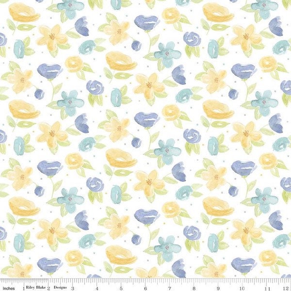 May Flowers on White - 100% Cotton - Riley Blake Designs
