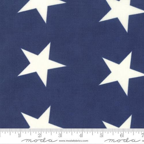 Star Bunting Navy 108” Quilt Backing Fabric - Minick & Simpson for Moda Fabrics - 100% Cotton