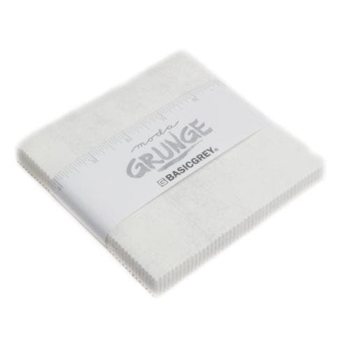 Grunge Paper White Charm Pack - 42 pcs - 100% Cotton