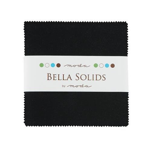 Black Bella Solids Charm Pack - 42 pcs - 100% Cotton