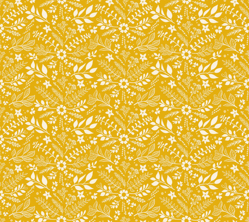 Herb Damask in Goldenrod - Curio by Melody Miller for Ruby Star Society - Sprigs, Florals, Flower - 100% Cotton - Moda Fabrics - RS0062 12