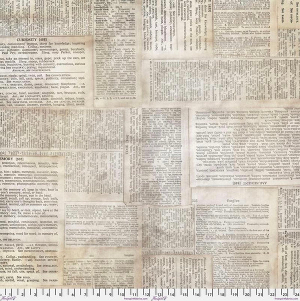 Dictionary 108 Backing Fabric - Tim Holtz Quilt Backing - 100% Cotton