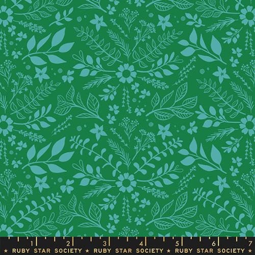Herb Damask in Billiard - Curio by Melody Miller for Ruby Star Society - Sprigs, Florals, Flower - 100% Cotton - Moda Fabrics - RS0062 14