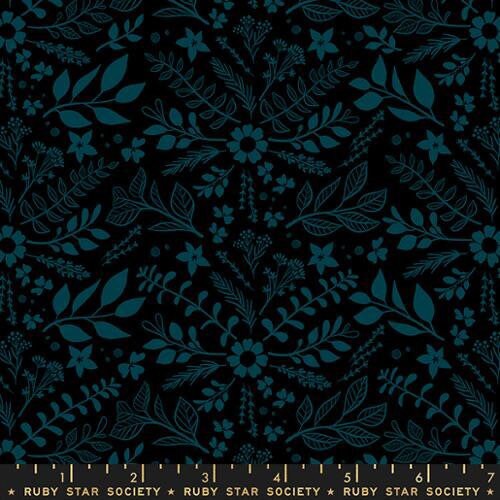 Herb Damask in Black - Curio by Melody Miller for Ruby Star Society - Sprigs, Florals, Flower - 100% Cotton - Moda Fabrics - RS0062 15