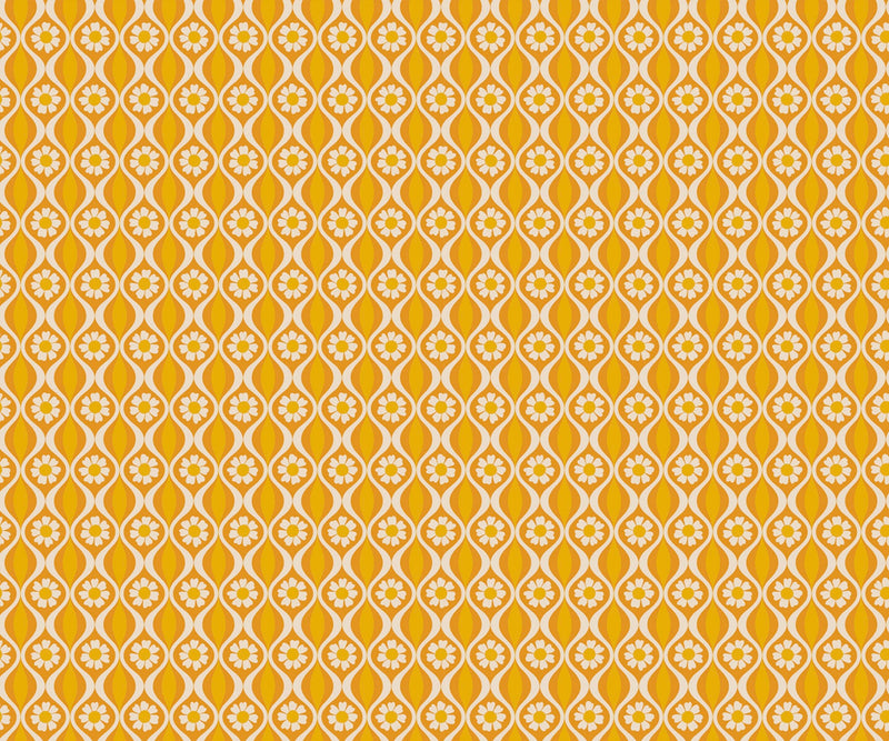 Midcentury Endpaper Honey- Curio by Melody Miller for Ruby Star Society - Geometric Daisy Flower - 100% Cotton - Moda Fabrics - RS0064 12