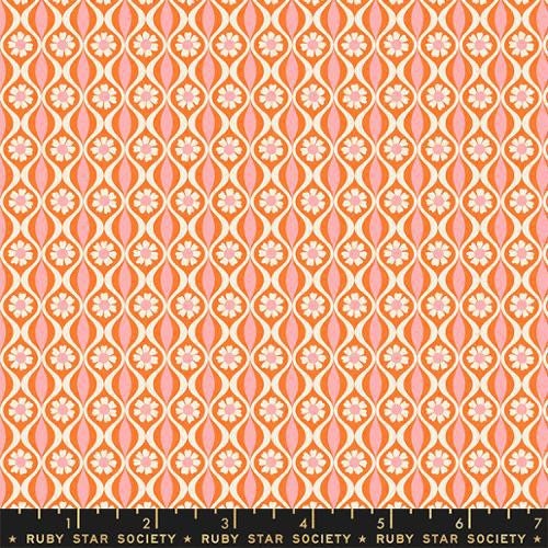 Midcentury Endpaper in Balmy- Curio by Melody Miller for Ruby Star Society - Geometric Daisy Flower - 100% Cotton - Moda Fabrics - RS0064 13