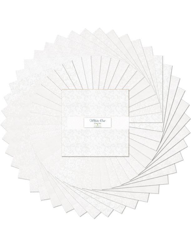 White Out 10” x 10 Pack - 42 pcs - 10 Karat Gems - 100% Cotton - Wilmington Prints - Q512-12-512
