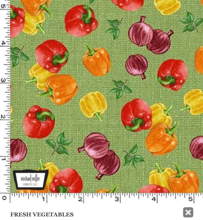 Fresh Vegetables Fabric - Michael Miller Fabrics - 100% Cotton - CX10868-GREE