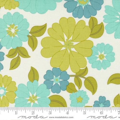 Blooming Blossoms Cloud Aqua - Flower Power by Maureen McCormick - Moda Fabrics - 100% Cotton - 33710 21