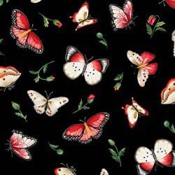 Butterfly Park - Butterflies on Black - 100% Cotton - Michael Miller Fabrics - DCX10824-BLAC