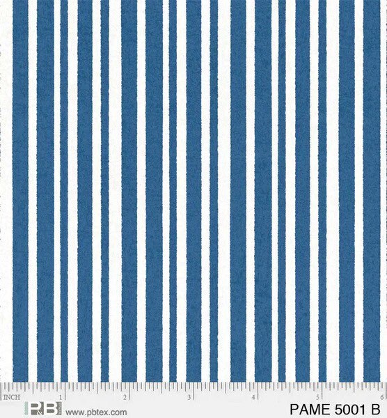 Patriotic Stripes Navy - Patchwork Americana by Loni Harris for P&B Textiles- 100% Cotton - PAME 5001 N