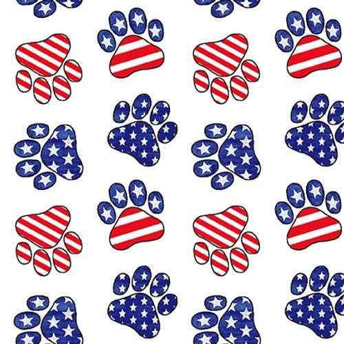 Patriotic Paw Prints - Paws for America by Jill Meyer for StudioE Fabrics - 100% Cotton - E-7067-78