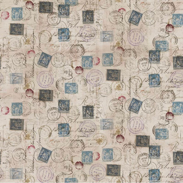 Correspondence Canvas - Embark by Tim Holtz - Sold by the Half Yard - 100% Cotton - CCTH003.TAUPE