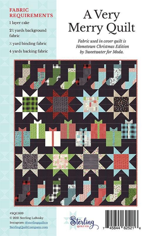 A Very Merry Christmas Quilt Pattern - Paper Pattern - Sterling Quilt Co - Layer Cake Quilt Pattern