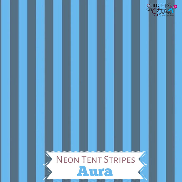 Aura Neon Tent Stripe - Tula Pink True Colors - 100% Cotton - Free Spirit Fabrics - PWTP069.AURA