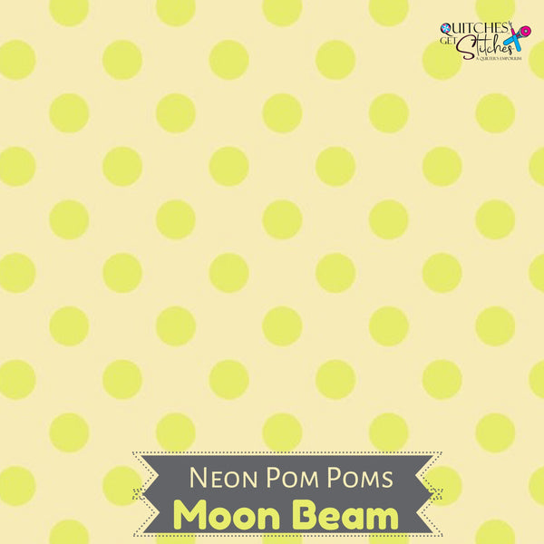 Moon Beam Neon Pom Pom - Tula Pink True Colors - 100% Cotton - Free Spirit Fabrics - PWTP157.MOOMBEAM