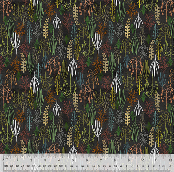 Prehistoric Plants Black - Age of the Dinosaurs by Katherine Quinn for Windham Fabrics - 100% Cotton - 53556D-1