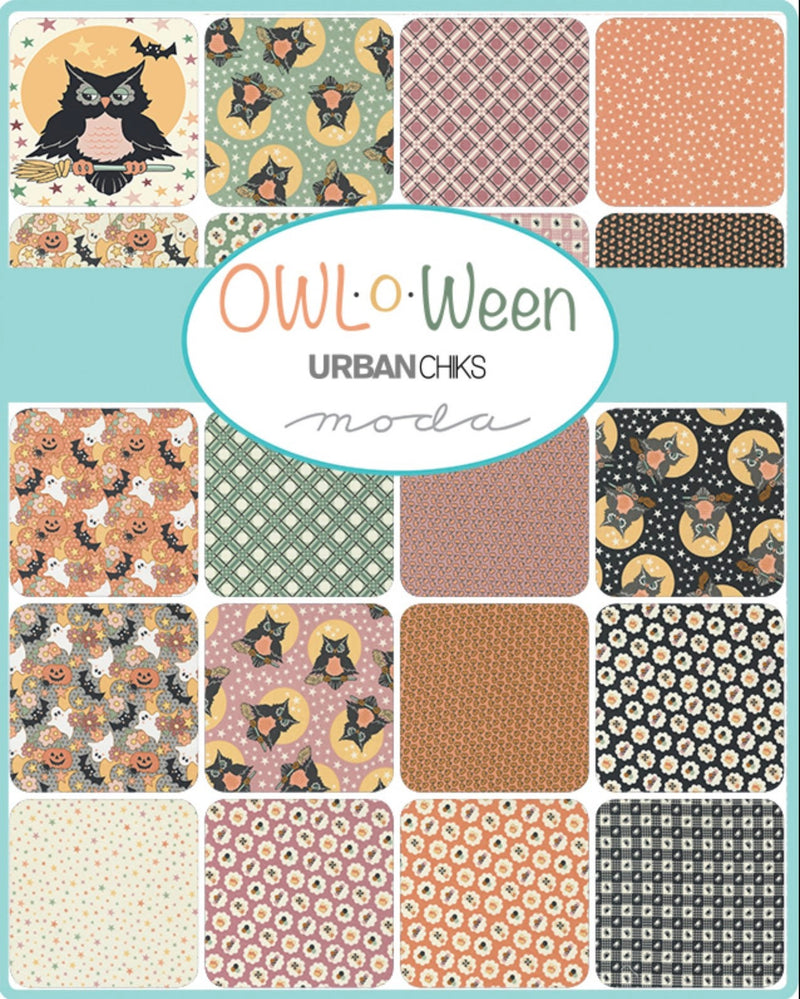 Owl O Ween Spider Gingham in Gobblin - Urban Chiks for Moda Fabrics - 100% Cotton - 31194 15