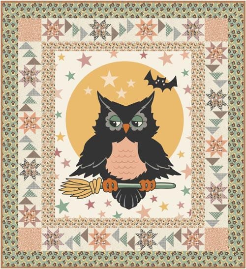 Owl O Ween Stars in Pumpkin Orange - Urban Chiks for Moda Fabrics - 100% Cotton - 31196 13