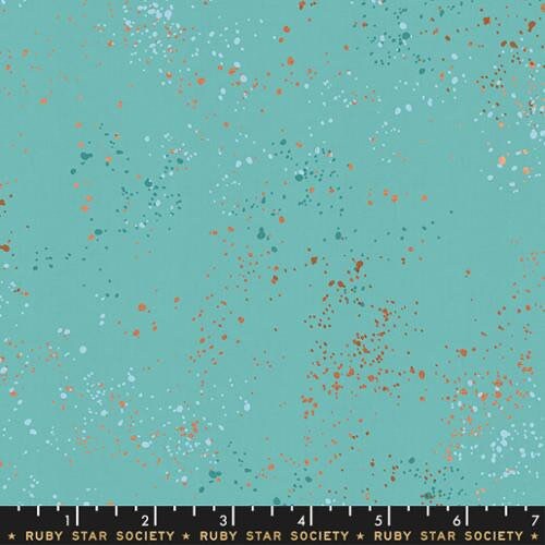 Turquoise Speckled Metallic - Rashida Coleman Hale for Ruby Star Society - 100% Cotton - Moda Fabrics - RS5027 72M