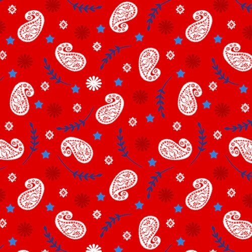Patriotic Paisley - Paws for America by Jill Meyer for StudioE Fabrics - 100% Cotton - E-7072-80