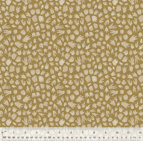 Dinosaur Tracks Tan - Age of the Dinosaurs by Katherine Quinn for Windham Fabrics - 100% Cotton - 53560D-11