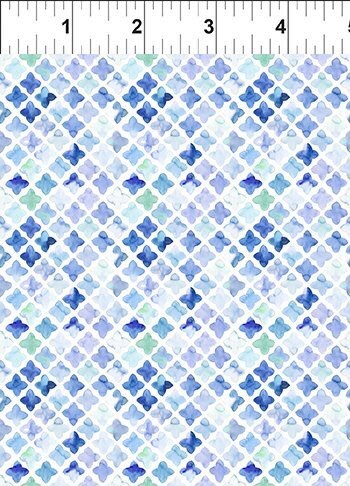 Periwinkle Spring Lattice - In the Beginning Studio - 100% Cotton - 10PS 1