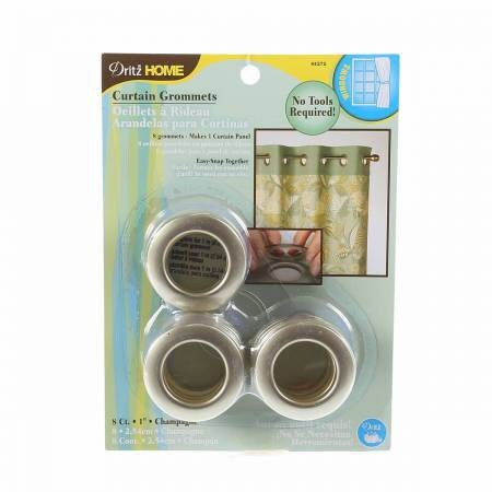 1” Curtain Grommets 8-ct - Matte Black, Satin Nickel, or Champagne