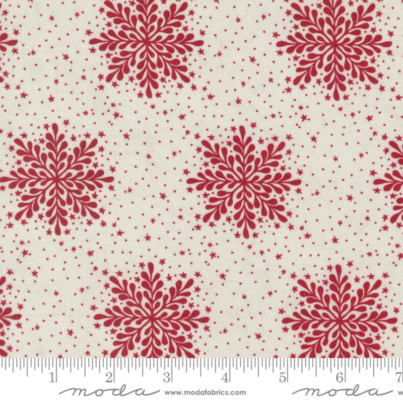 Wonderland Winter Snowflake Eggnog Cranberry - Half Yard Increments - Jolly Good by BasicGrey for Moda Fabrics -  100% Cotton - 30722 15