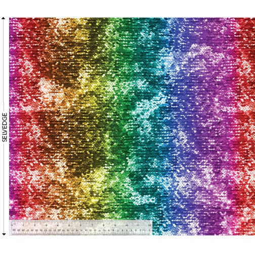 Rainbow Sequins Quilt Backing - 108” wide - Sold by the Half Yard - 100% Cotton - Windham Fabrics - 53581DW-1