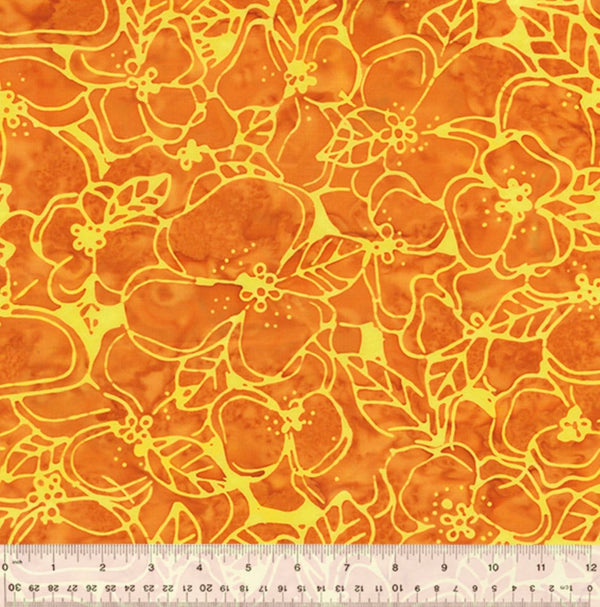 Splash Batiks Morning Glory Orange - Sold by the Half Yard - QE6 Splash Anthology Fabrics - 430Q-2