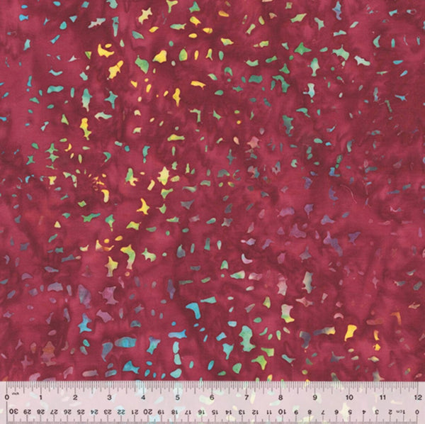 Splash Batiks Mini Motif Raspberry - Sold by the Half Yard - QE6 Splash Anthology Fabrics - 431Q-2