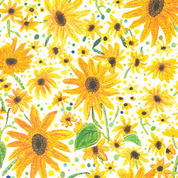 Enchanted Dreamscapes Black Eyed Susans “Sunflower” - Sold by the Half Yard - Ira Kennedy for Moda Fabrics - 100% Cotton - 51261 11