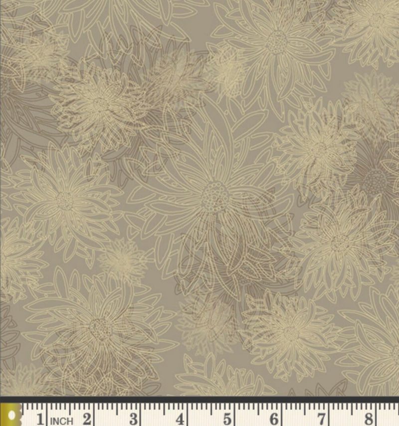 Khaki Floral Elements - Art Gallery Fabrics - 100% Cotton - FE-516