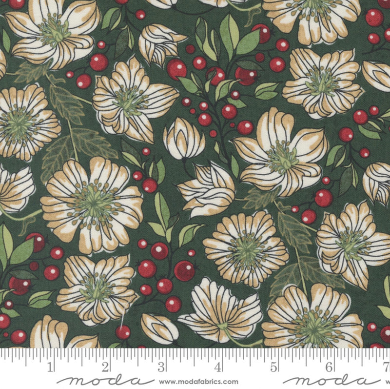 Christmas Rose Evergreen - Half Yard Increments - Jolly Good by BasicGrey for Moda Fabrics -  100% Cotton - 30720 15
