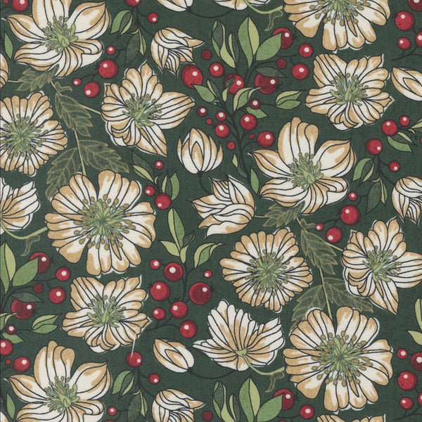 Christmas Rose Evergreen - Half Yard Increments - Jolly Good by BasicGrey for Moda Fabrics -  100% Cotton - 30720 15