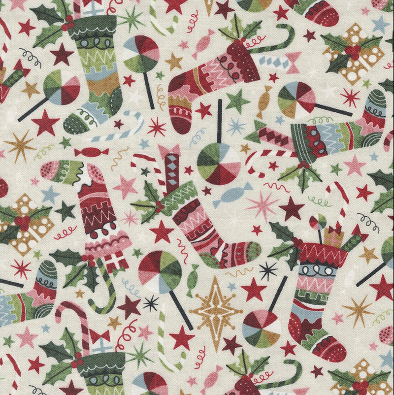 Christmas Stockings Eggnog - Jolly Good by BasicGrey for Moda Fabrics -  100% Cotton - 30721 11
