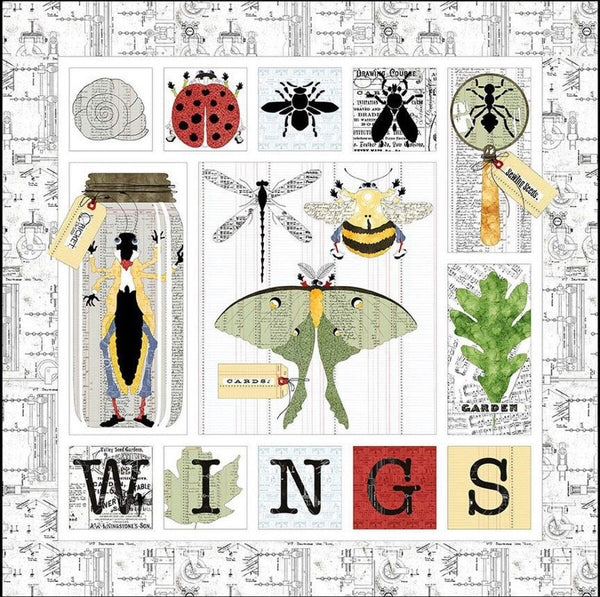 In the Wings Activity Quilt Kit PREORDER - J Wecker Frisch for Riley Blake Designs - 65” x 65” - Art Journal Fabric - KT-13030