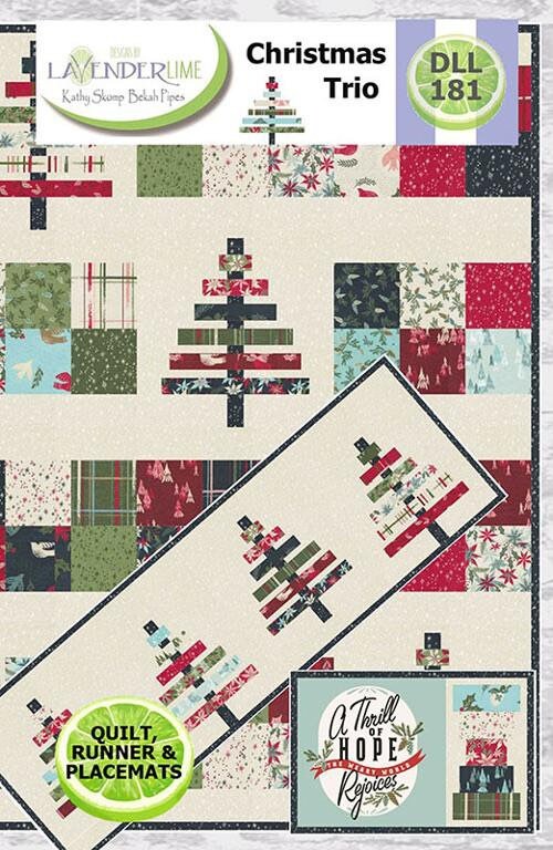 Christmas Trio Kit - Quilt, Table Runner, Placemats - Good News Great Joy - Pattern by Lavender Lime