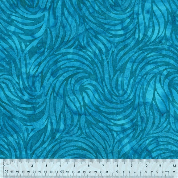 Splash Batiks Palm “Sea” - Sold by the Half Yard - QE6 Splash Anthology Fabrics - 432Q-3