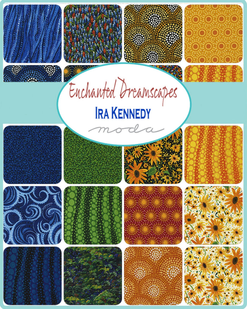 Enchanted Dreamscapes Day Dots Sun “Flame” - Sold by the Half Yard - Ira Kennedy for Moda Fabrics - 100% Cotton - 51262 12